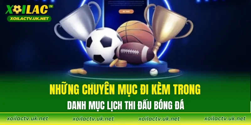 Những chuyên mục đi kèm trong danh mục lịch thi đấu bóng đá